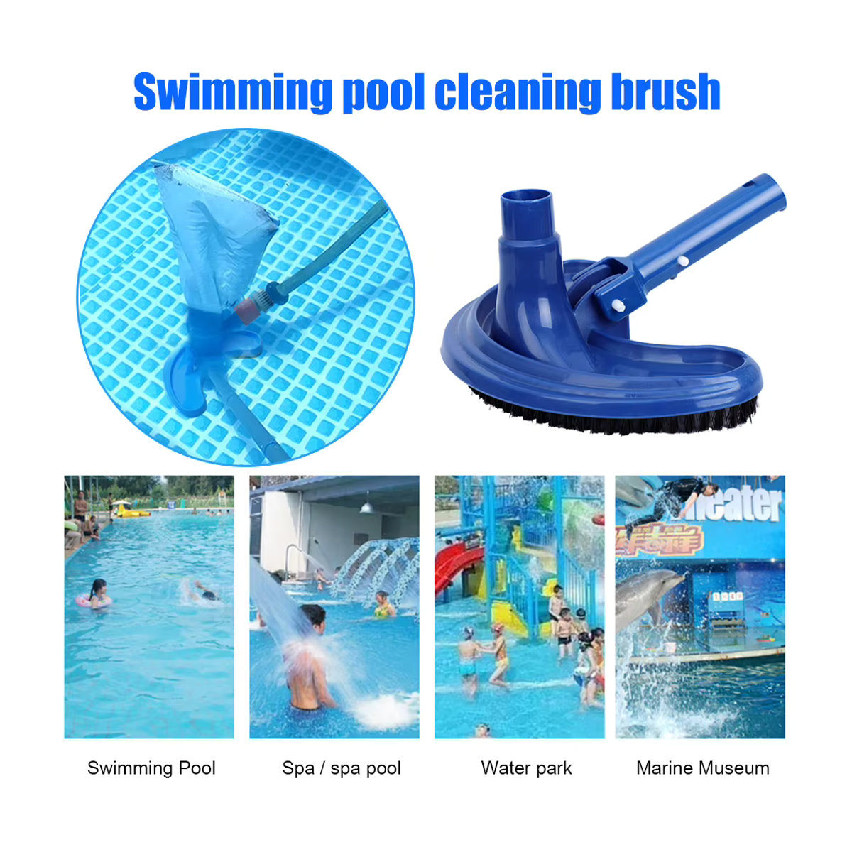 APWIKOGER Schwimmbad Staubsauger Saugkopf Reinigungsbürste für Teich Spa und Brunnen in Blau aus Kunststoff - Bild 2