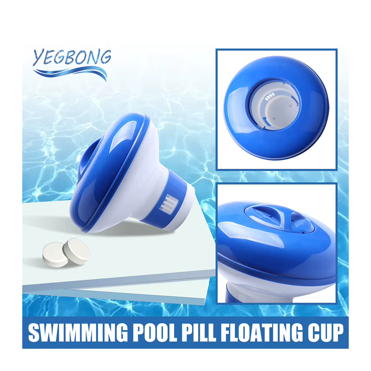 APWIKOGER Schwimmender Pool Dosierer für Chlor und Brom Tabletten, 12,7 cm Durchmesser - Bild 2