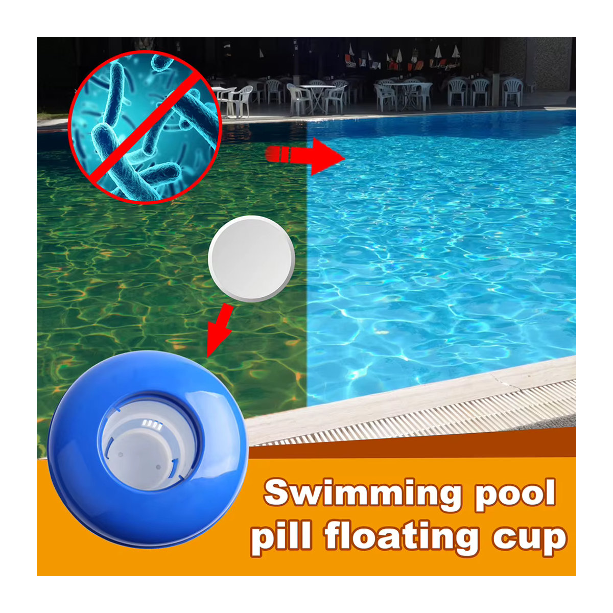 APWIKOGER Schwimmender Pool Dosierer für Chlor und Brom Tabletten, 12,7 cm Durchmesser - Bild 4