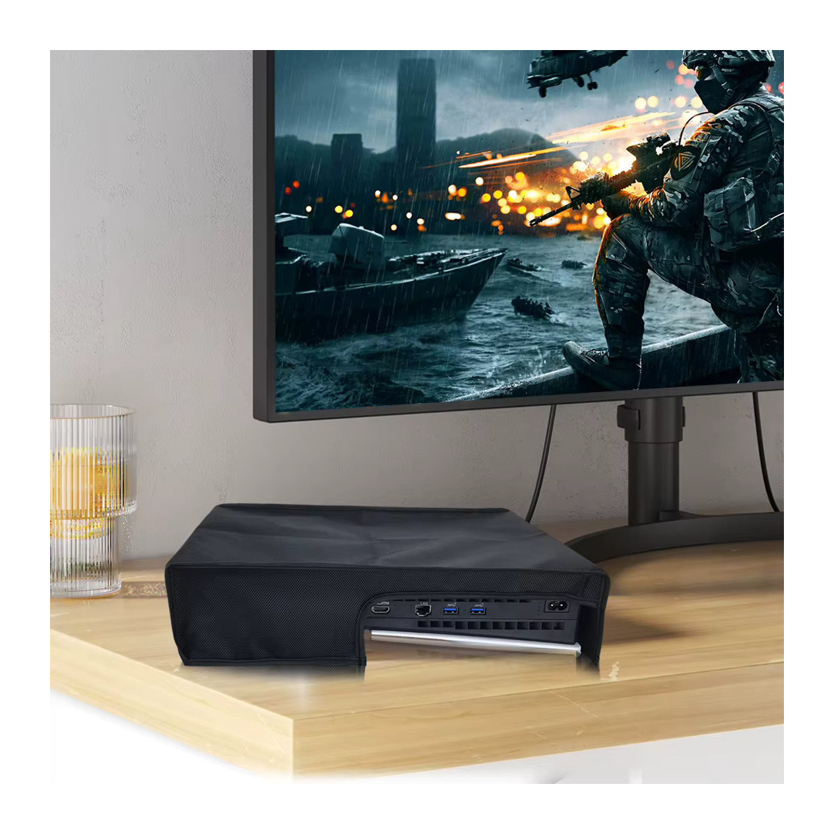 APWIKOGER Staubschutzhülle für PlayStation 5 PS5 Slim, waschbare Anti-Kratz-Schutzhülle in Grau - Bild 2