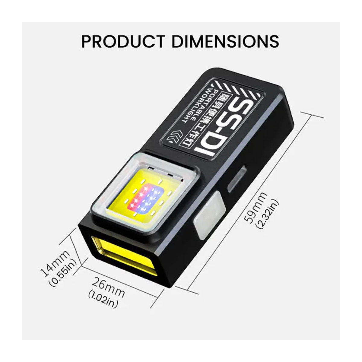 APWIKOGER Tragbare Arbeitsleuchte USB-C Wiederaufladbar EDC Mini-Taschenlampe für Camping und Notfälle - Bild 4