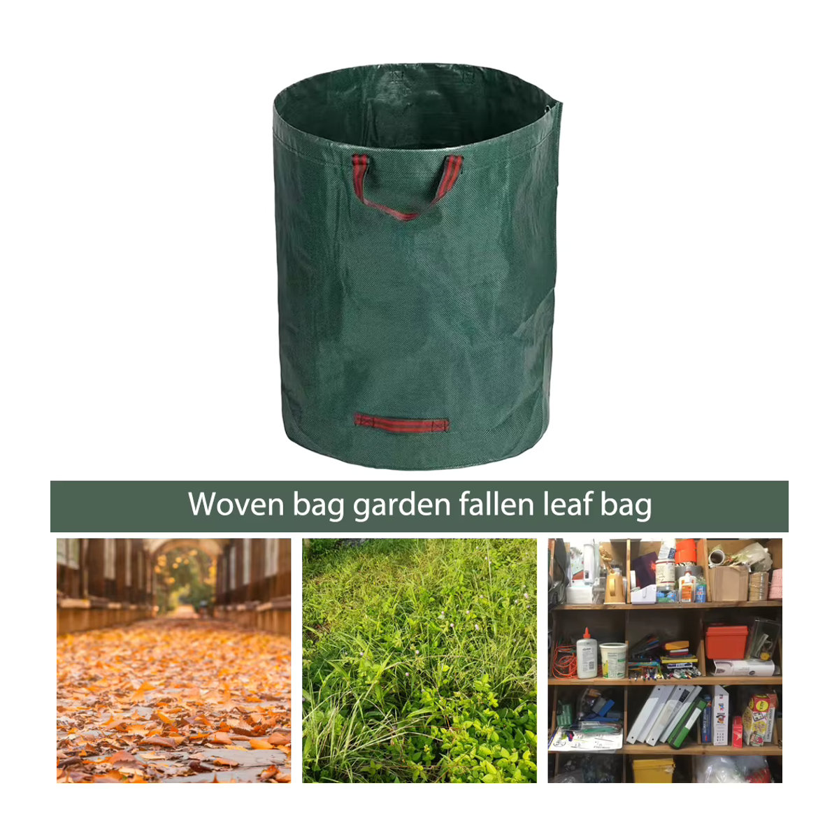 APWIKOGER Tragbarer wiederverwendbarer Müllbehälter aus wasserdichtem PP-Gewebe mit großer Kapazität für Laub und Gartenabfälle - Bild 2