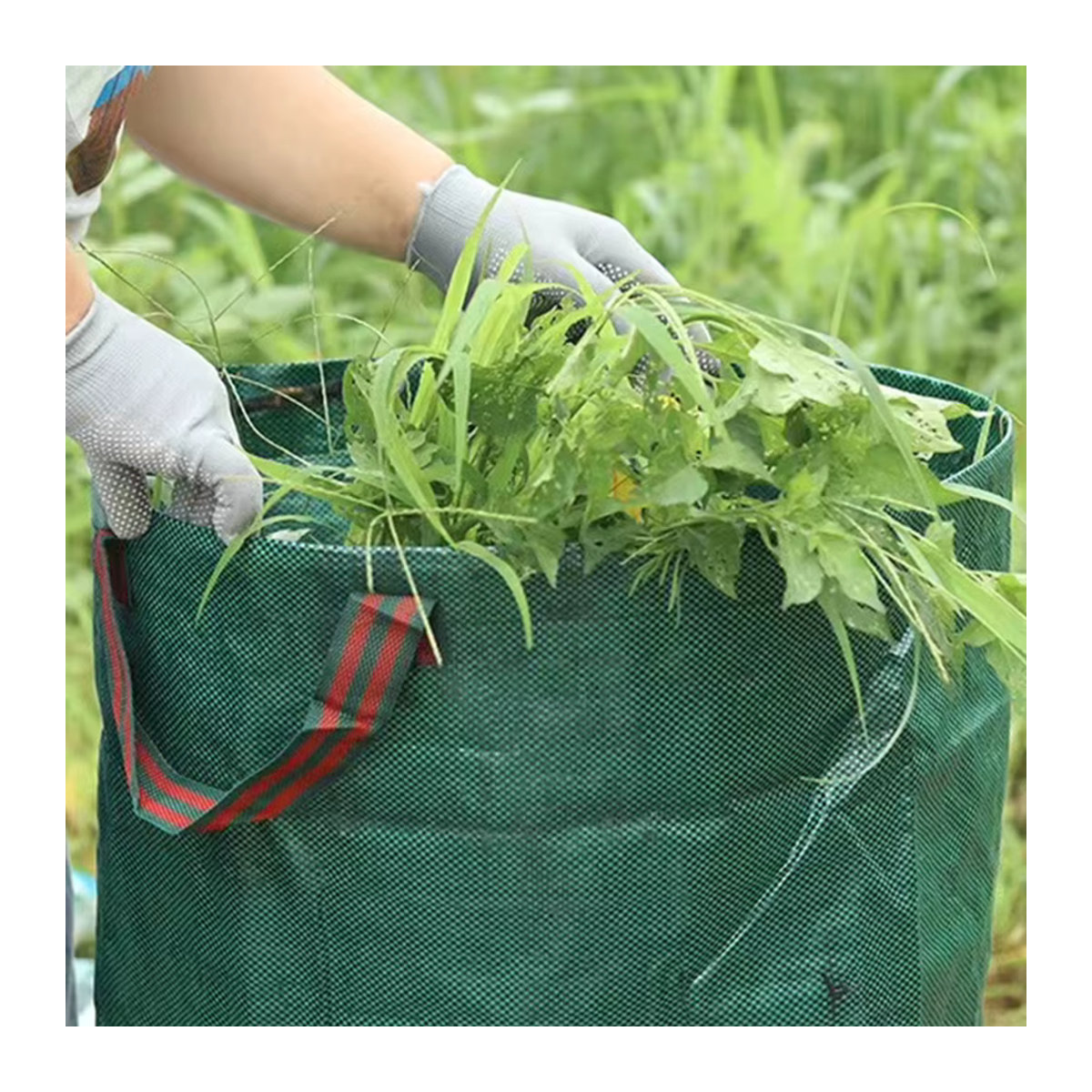 APWIKOGER Tragbarer wiederverwendbarer Müllbehälter aus wasserdichtem PP-Gewebe mit großer Kapazität für Laub und Gartenabfälle - Bild 4