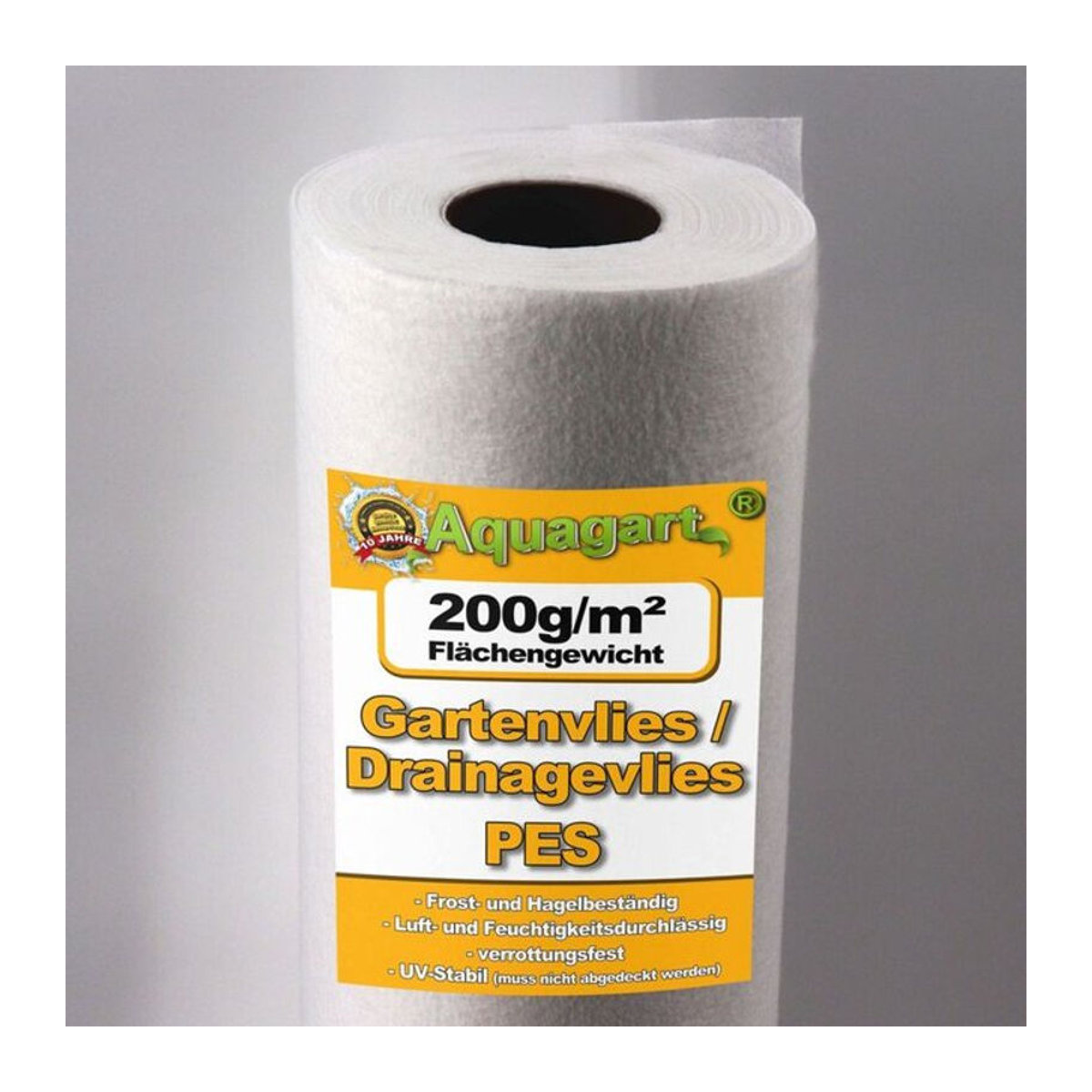 Aquagart Geotextilvlies Gartenvlies Unkrautvlies Drainagevlies 200g 380m² Breite: 1,9m - Bild 1