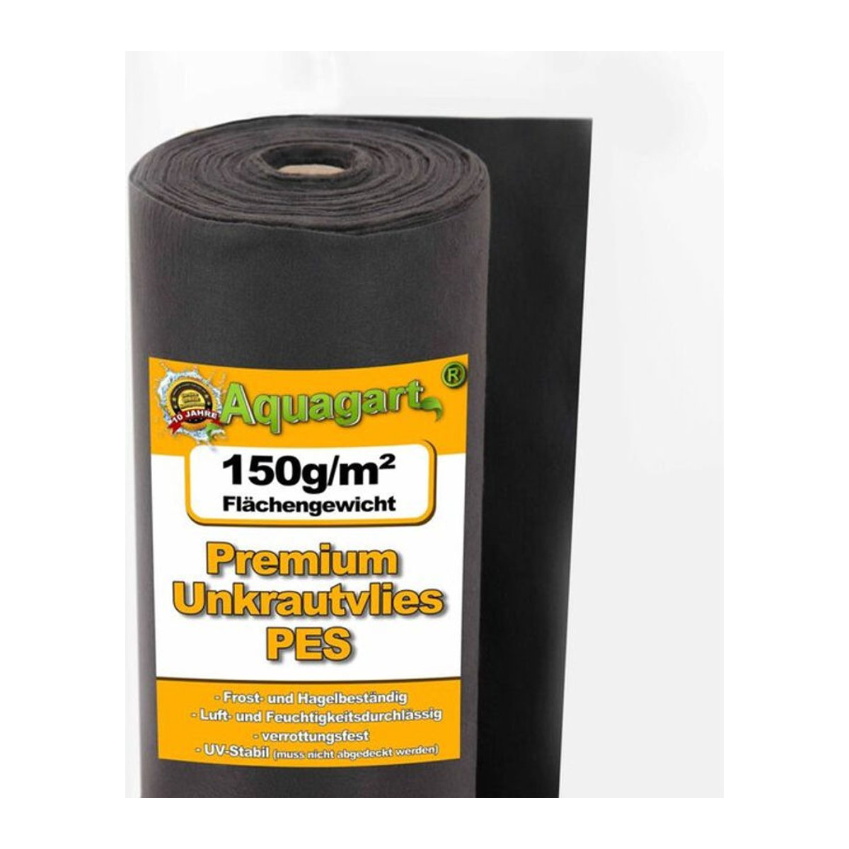 Aquagart Unkrautvlies Gartenvlies Mulchvlies Bodengewebe aus Polyester, 350m², Breite: 1m, 150g/m² - Bild 1