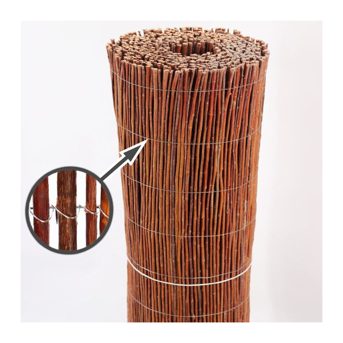 Aquagart Weidenmatte Natürlicher Sichtschutz in Braun für den Garten, Breite: 120 cm, Länge: 40 m - Bild 2