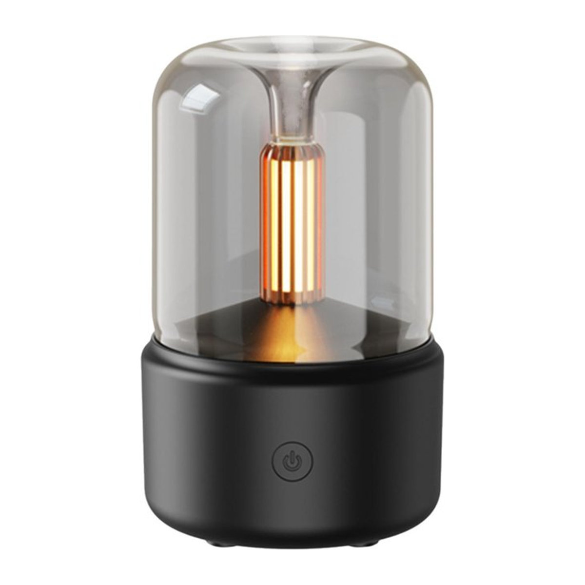 Aroma Diffusor im Kerzenlicht-Stil mit warmweißem Nachtlicht und Nebel-Luftbefeuchter, Schwarz, 120 ml - Bild 1