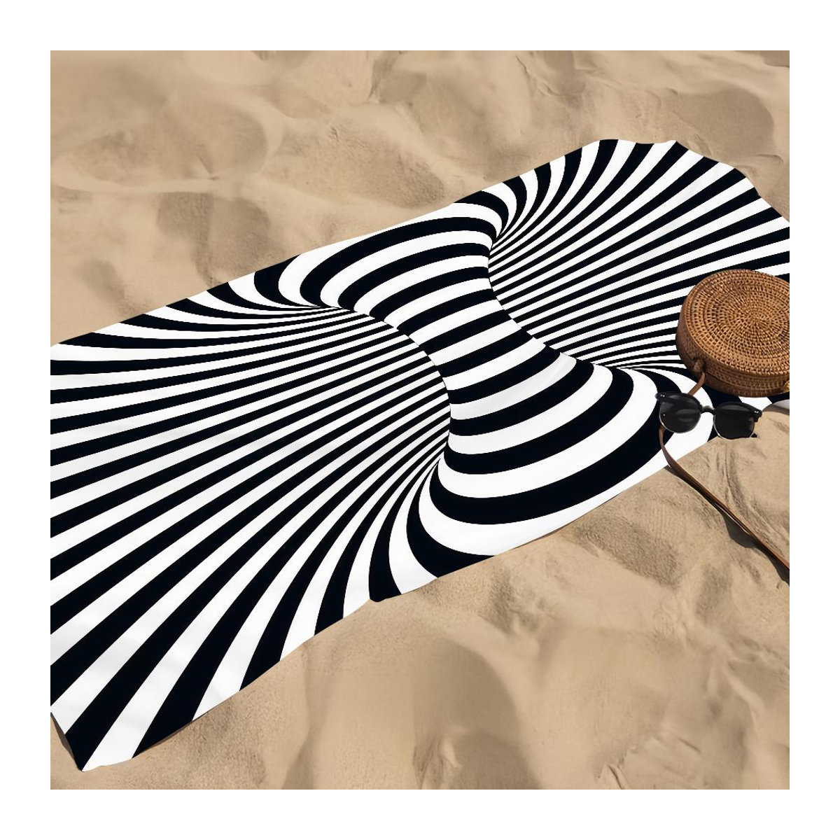 Art 3D Vortex Illusion Strandtuch Multicolor, schnelltrocknend und saugfähig, Breite: 30 cm, Höhe: 60 cm - Bild 1