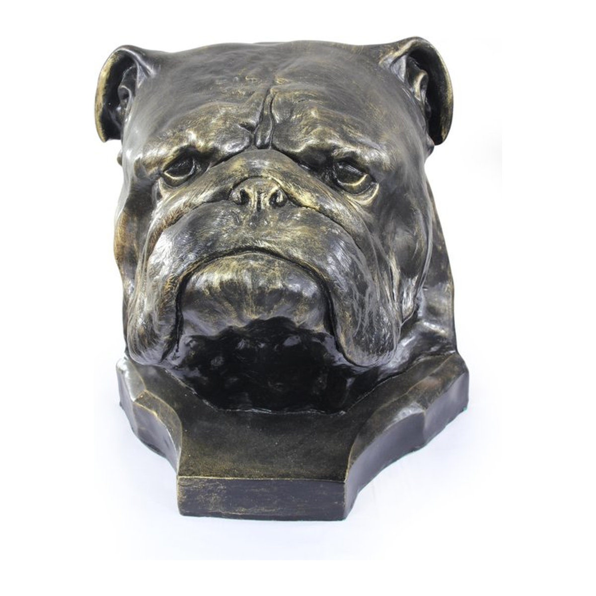 Art-Dog Englische Bulldogge Hundebüste als Tierfigur in Braun für Garten und Wohnraumdeko - Bild 1