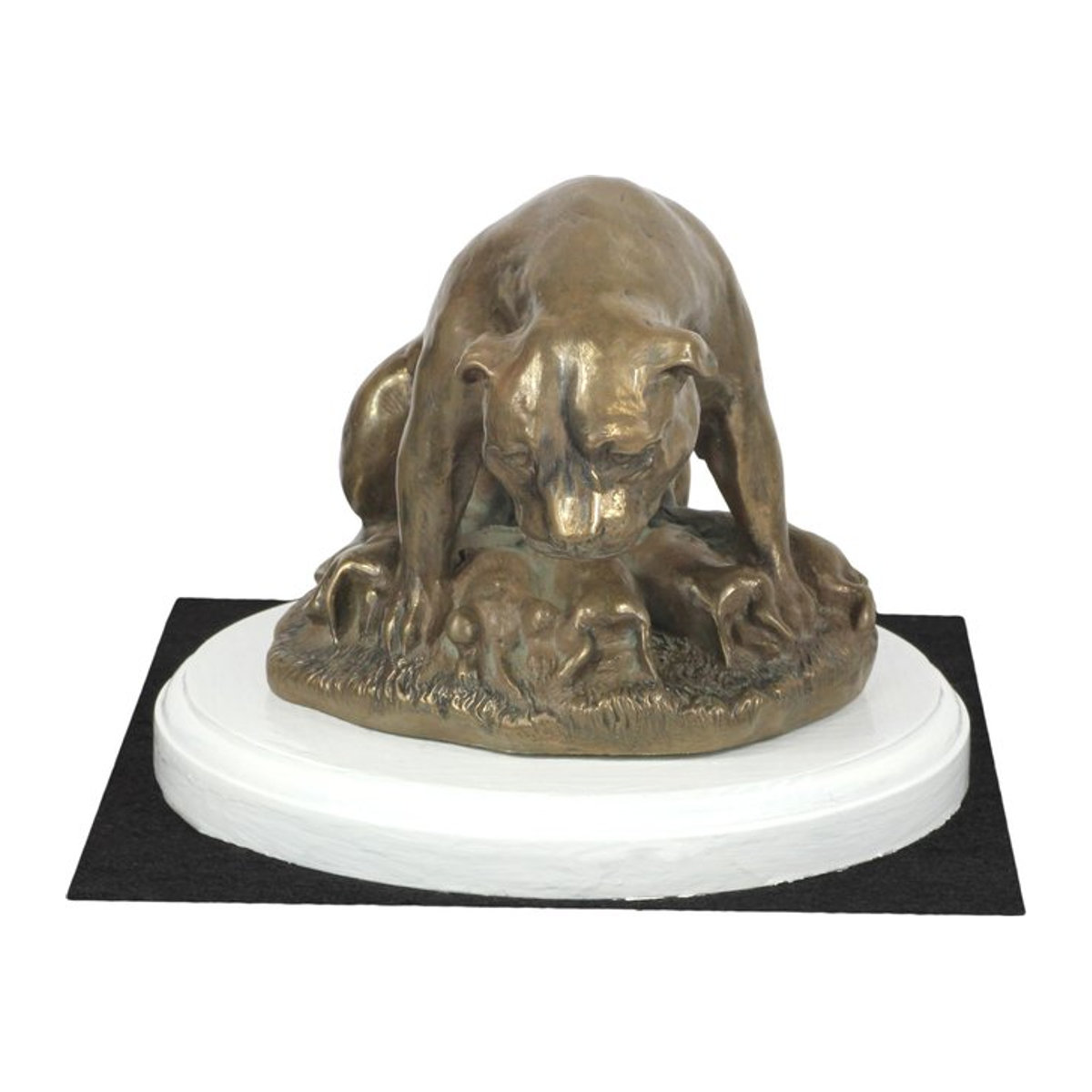 Art-Dog Hundefigur American Staffordshire Terrier Amstaff in Bronze auf weißem Holzsockel - Bild 1