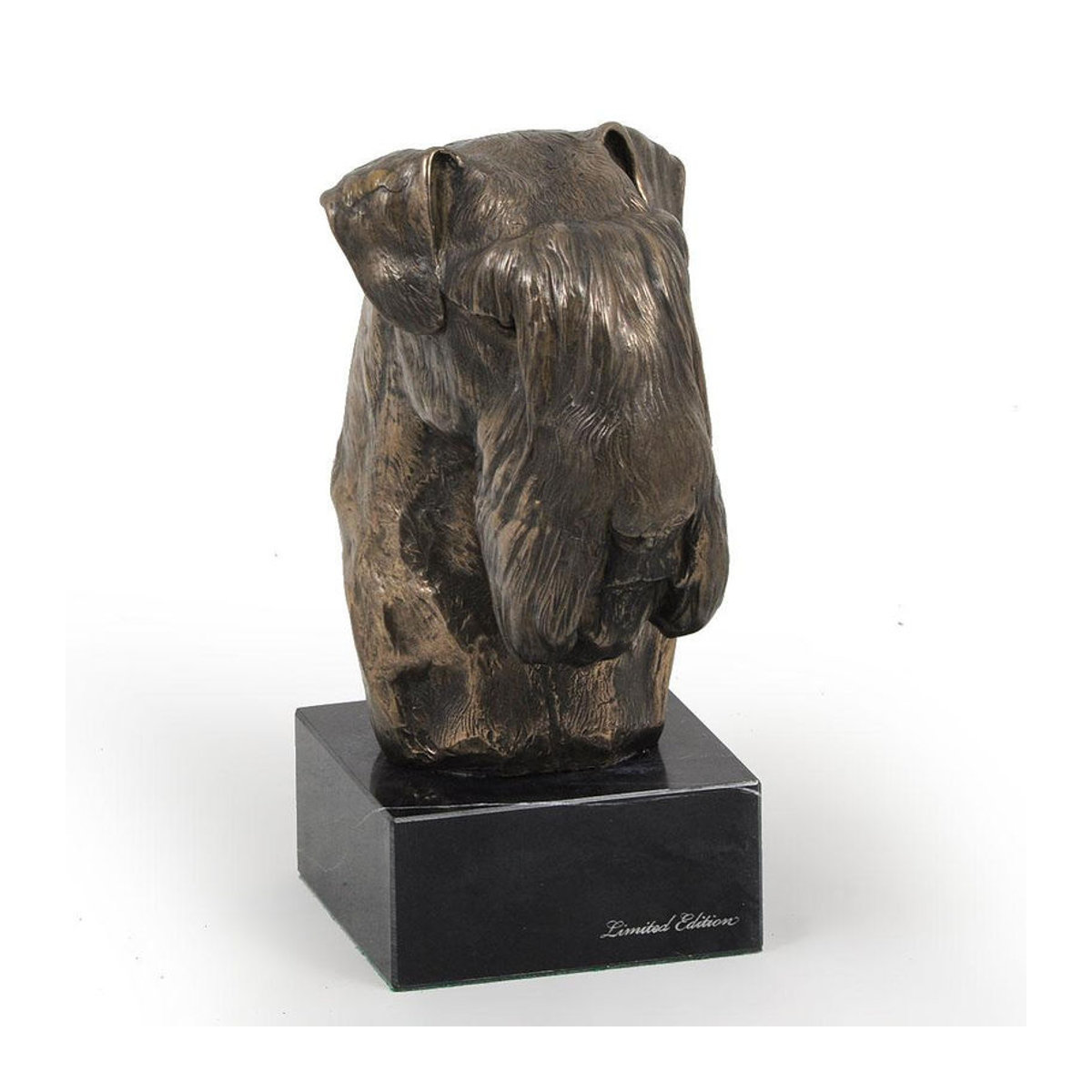Art-Dog Schnauzer II Hundestatue als Büste auf Steinsockel in Braun und Mehrfarbig - Bild 6