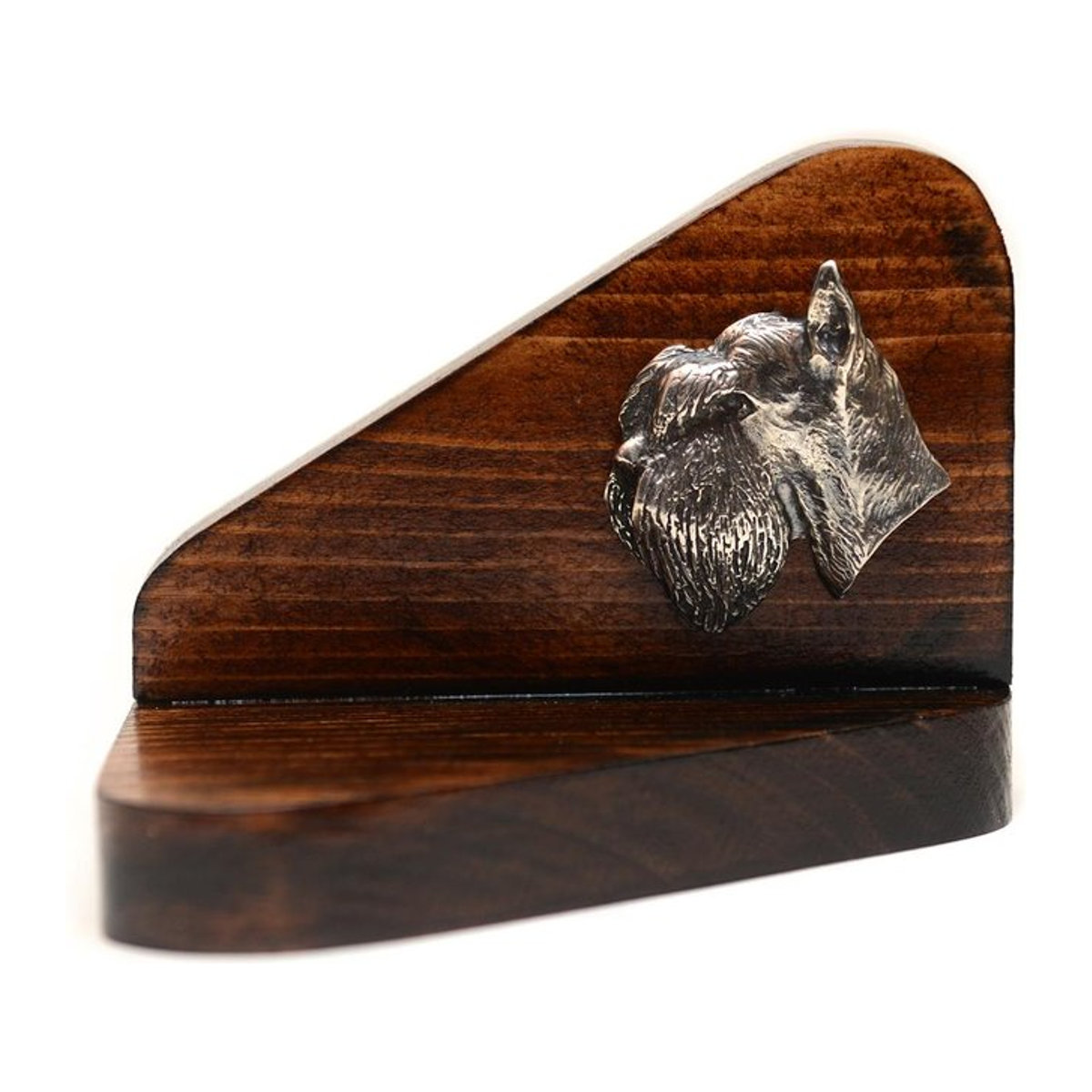 Art-Dog Schnauzer Teelichthalter aus Holz in Braun - Bild 1