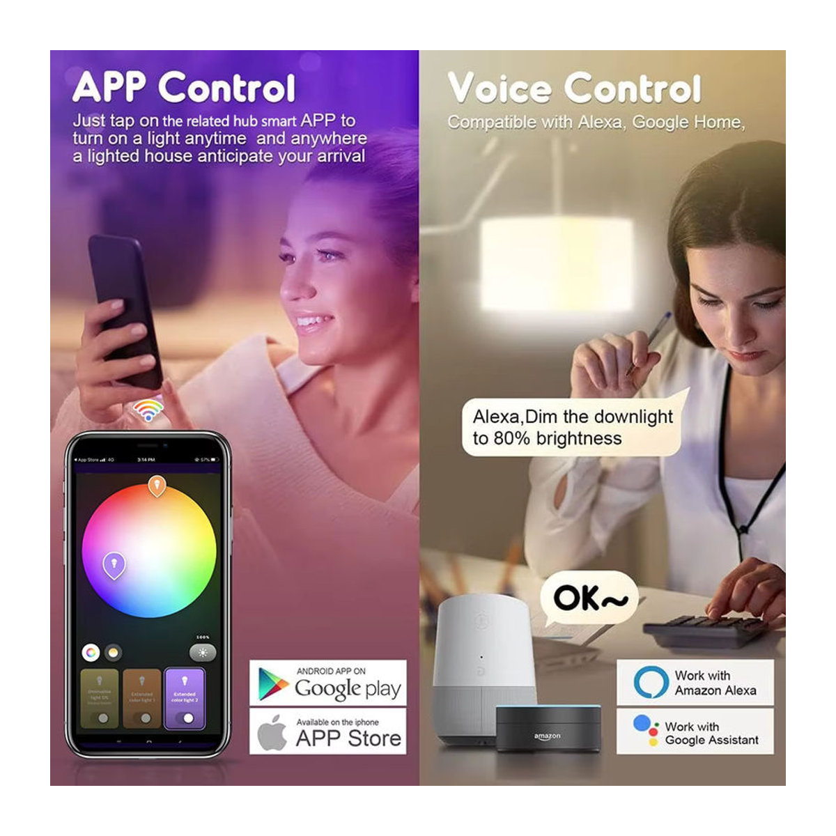 Arteco Zigbee Smart Lampe E27 RGB LED mit 18W in Bunt für Alexa und Google Home - Bild 3