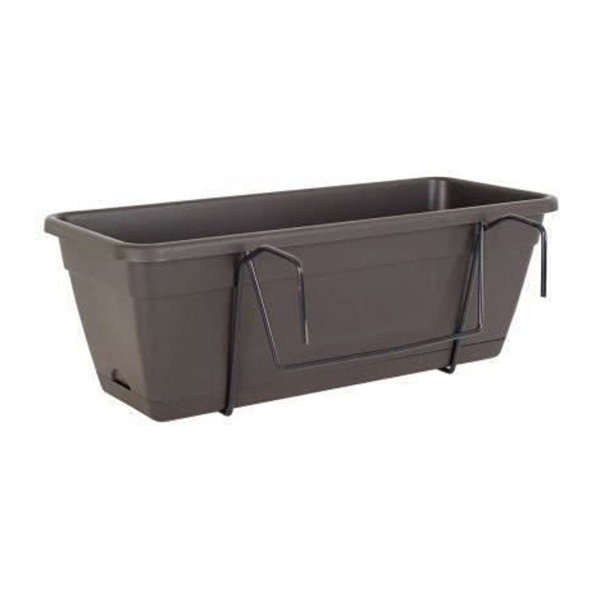 ARTEVASI Venezia Pflanzkübel mit Wasserreservoir, Grau Anthrazit, B: 49 cm, T: 19,5 cm, H: 16,6 cm - Bild 1
