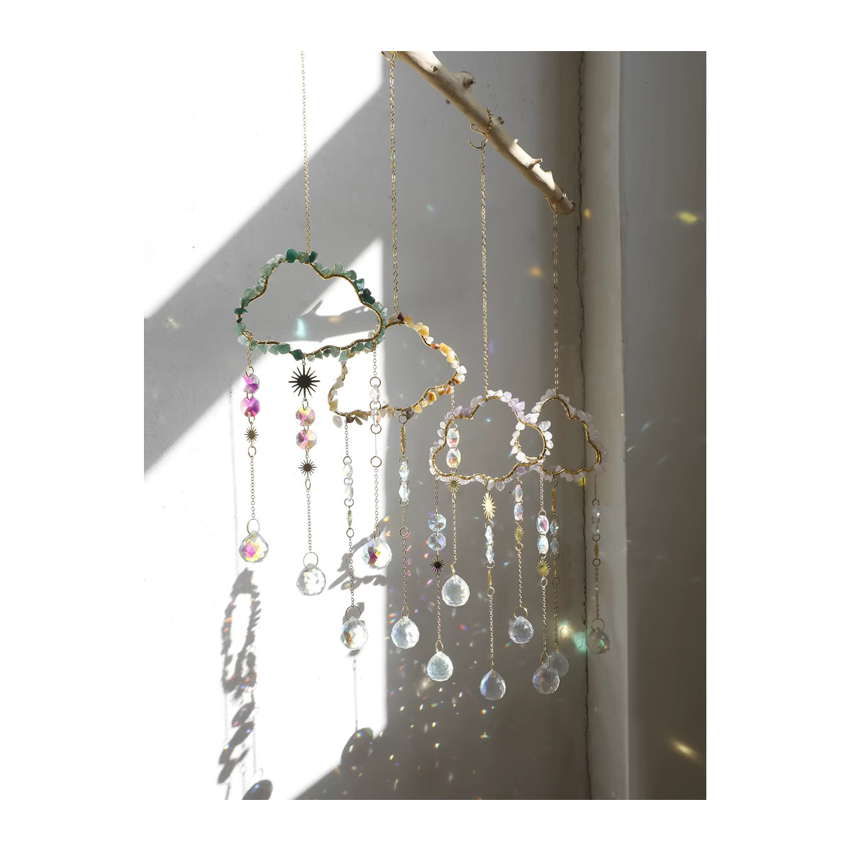 Artilady Wolken Kristall Windspiel Suncatcher aus Glas in Mehrfarbig für Bohemian Wohnkultur - Bild 2