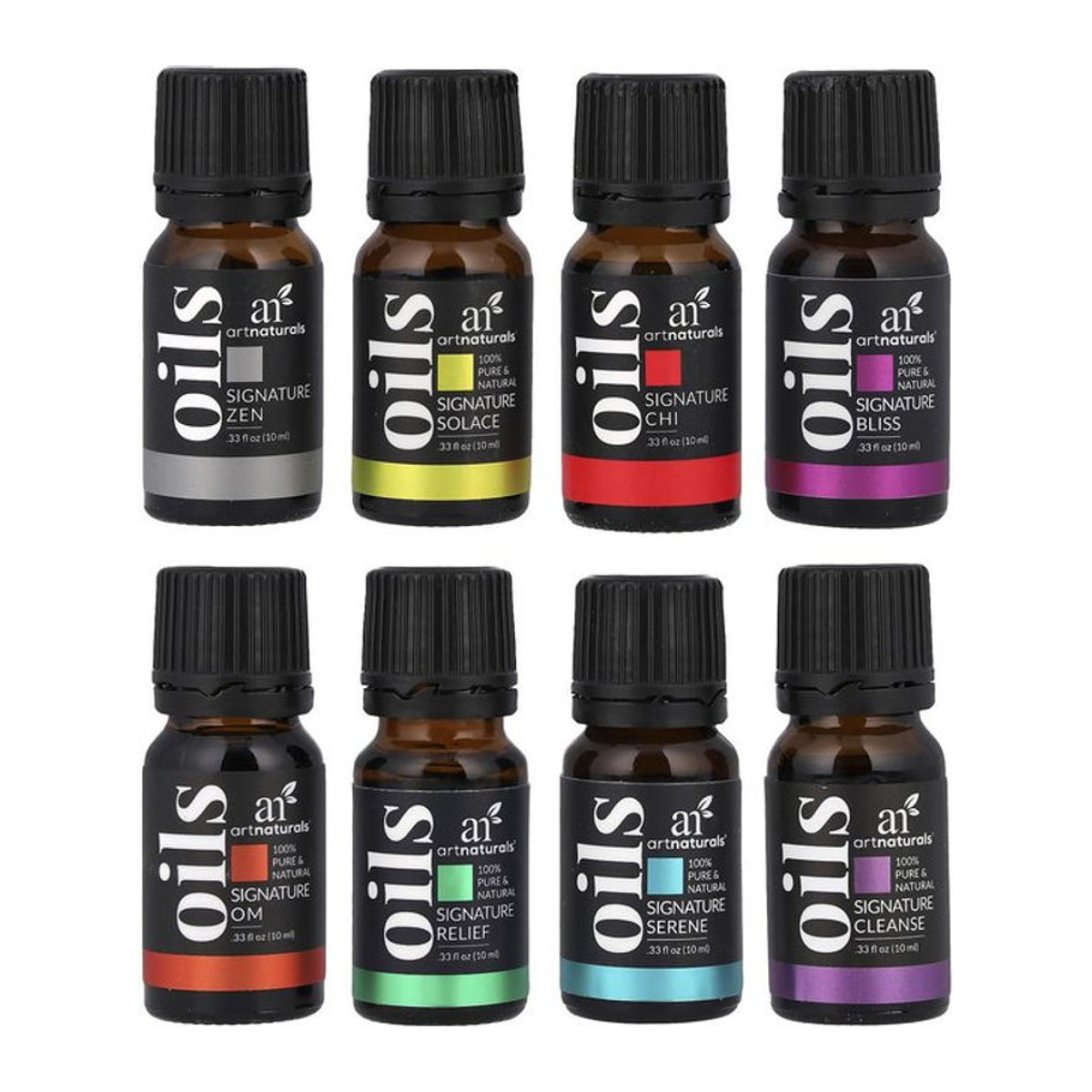 artnaturals Ätherisches Öl-Set mit 8 Mischungen in Glasflaschen, mehrfarbig, 8 x 10 ml - Bild 1