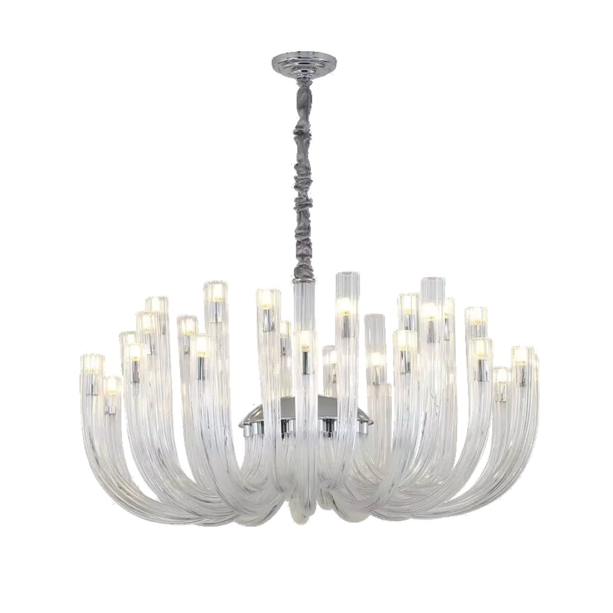 Artpad Art Deco LED-Glas-Kronleuchter in Silber für Wohnzimmer, Schlafzimmer und Esszimmer - Bild 6