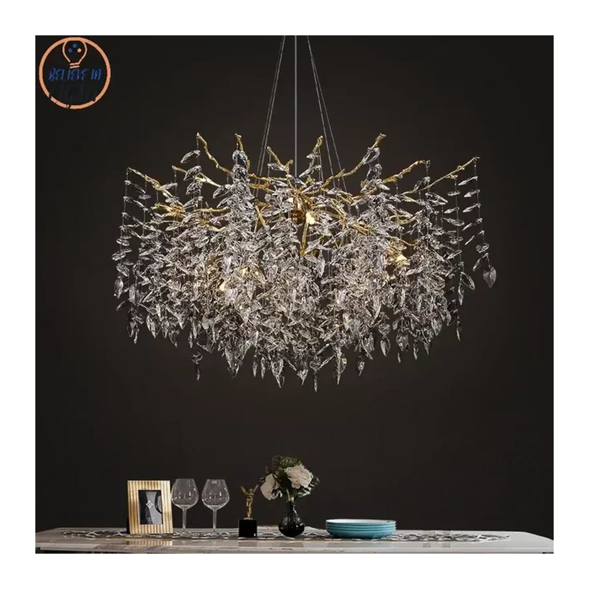 Artpad Designer Kristall Kronleuchter in Chrom Silber und Gold mit LED für Wohnzimmer und Esszimmer - Bild 1