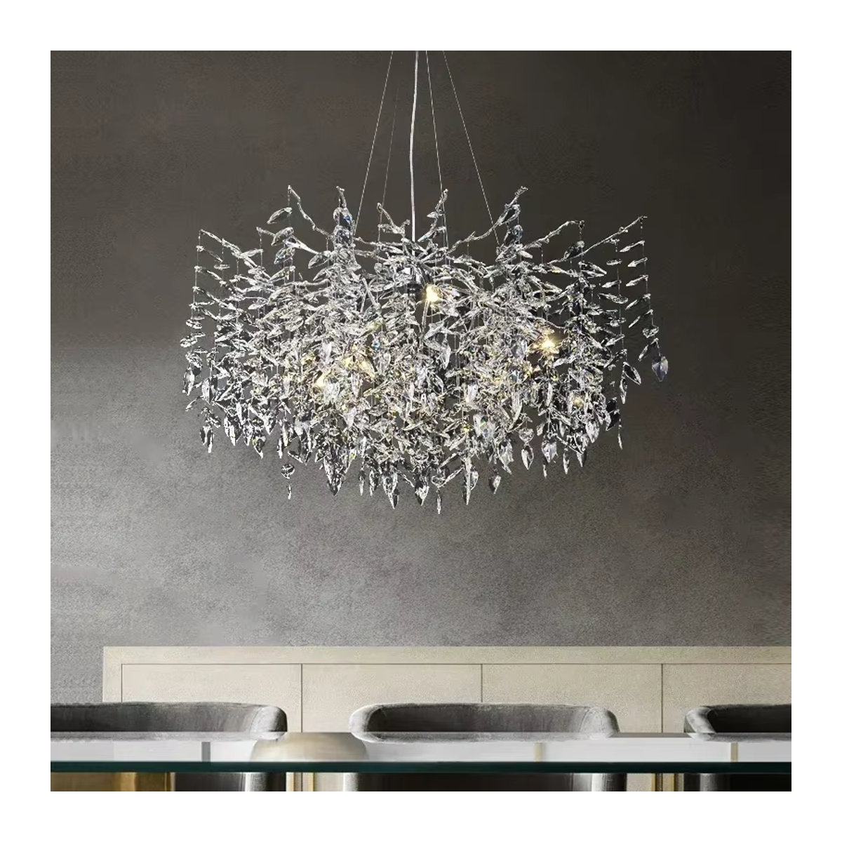 Artpad Designer Kristall Kronleuchter in Chrom Silber und Gold mit LED für Wohnzimmer und Esszimmer - Bild 3