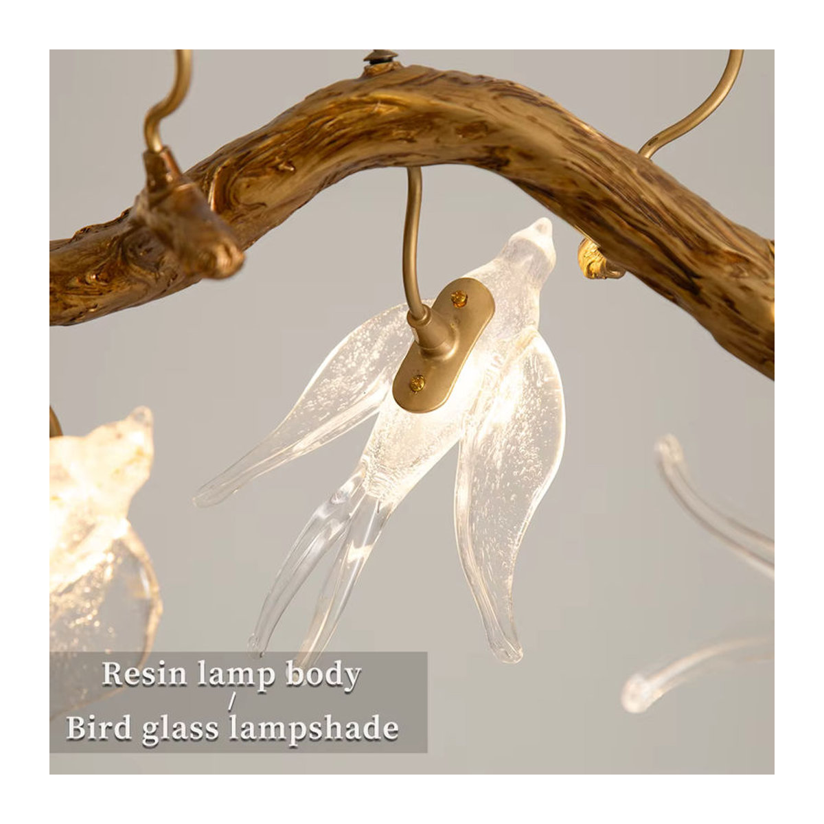 Artpad Kristall Kronleuchter mit Glas-Vogel-Design in Braun für Wohnzimmer, Esszimmer und Küche im Retro-Stil - Bild 6