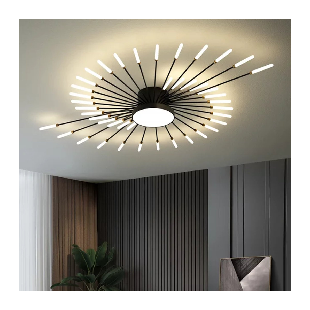 Artpad LED Deckenleuchte in Schwarz im modernen und minimalistischen Design für Wohnzimmer und Schlafzimmer - Bild 1