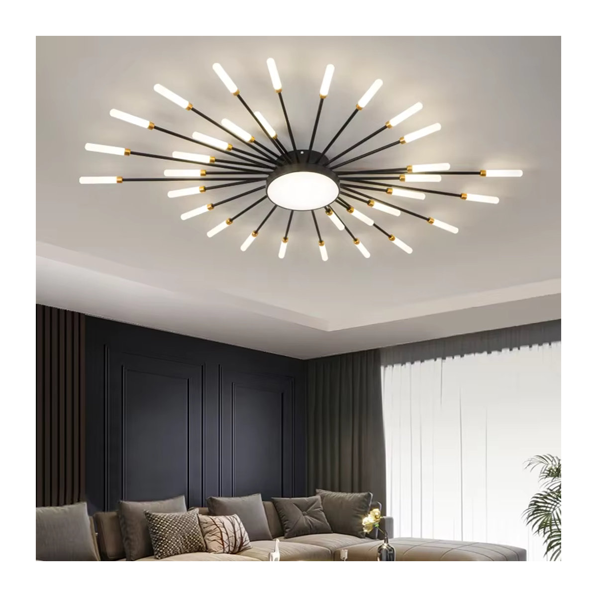 Artpad LED Deckenleuchte in Schwarz im modernen und minimalistischen Design für Wohnzimmer und Schlafzimmer - Bild 2
