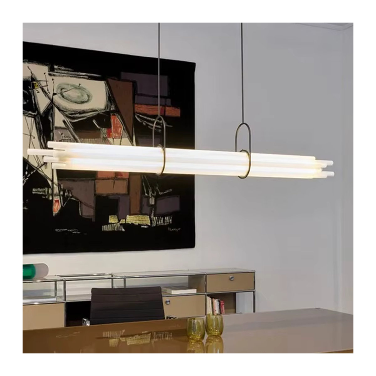 Artpad Pendelleuchte in modernem und minimalistischem Design mit kreativem Acryl-Streifen für Esszimmer, Küche oder Wohnzimmer - Bild 3