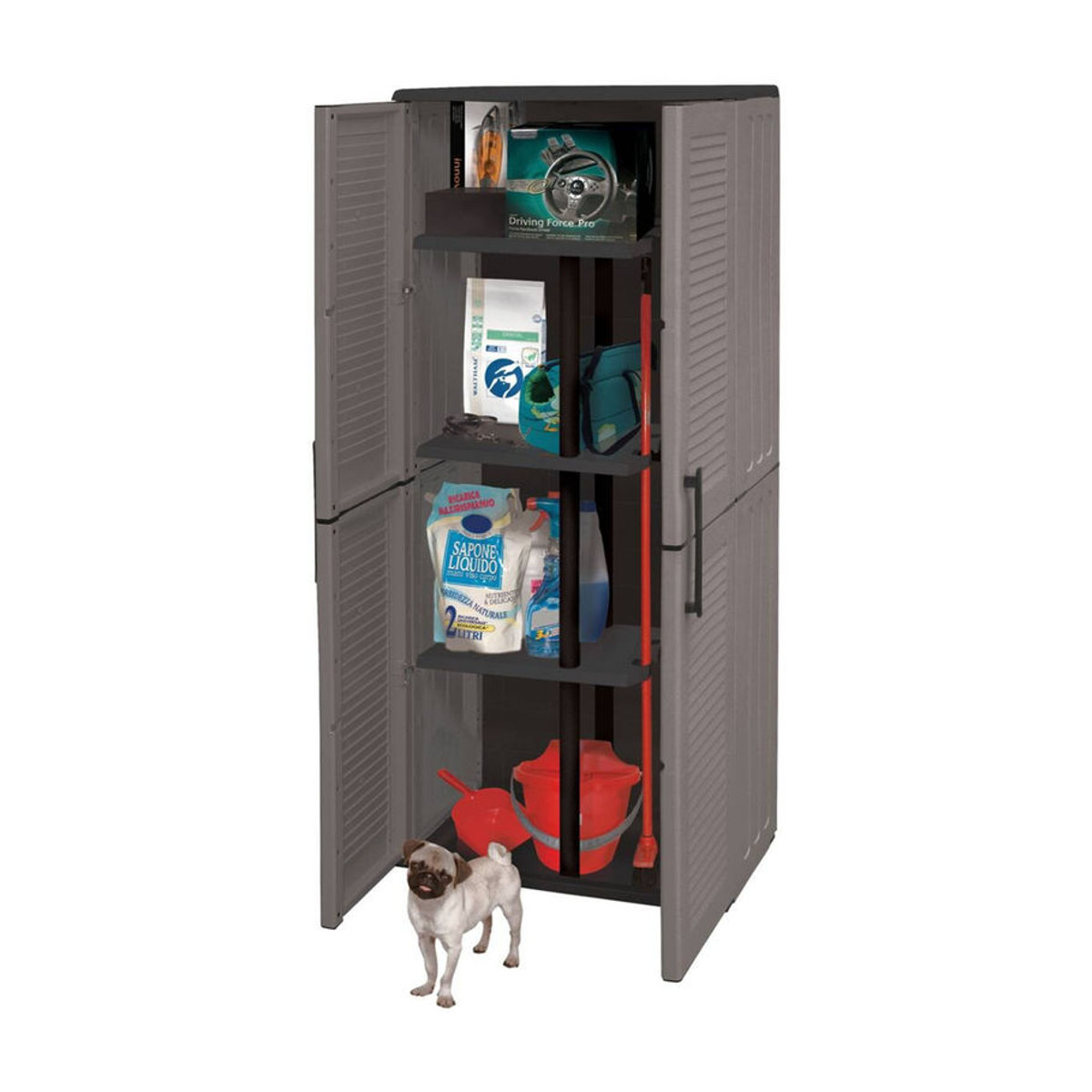ArtPlast Kunststoffschrank Easy grau B/H/T: 68 x 163 x 37 cm - Bild 2