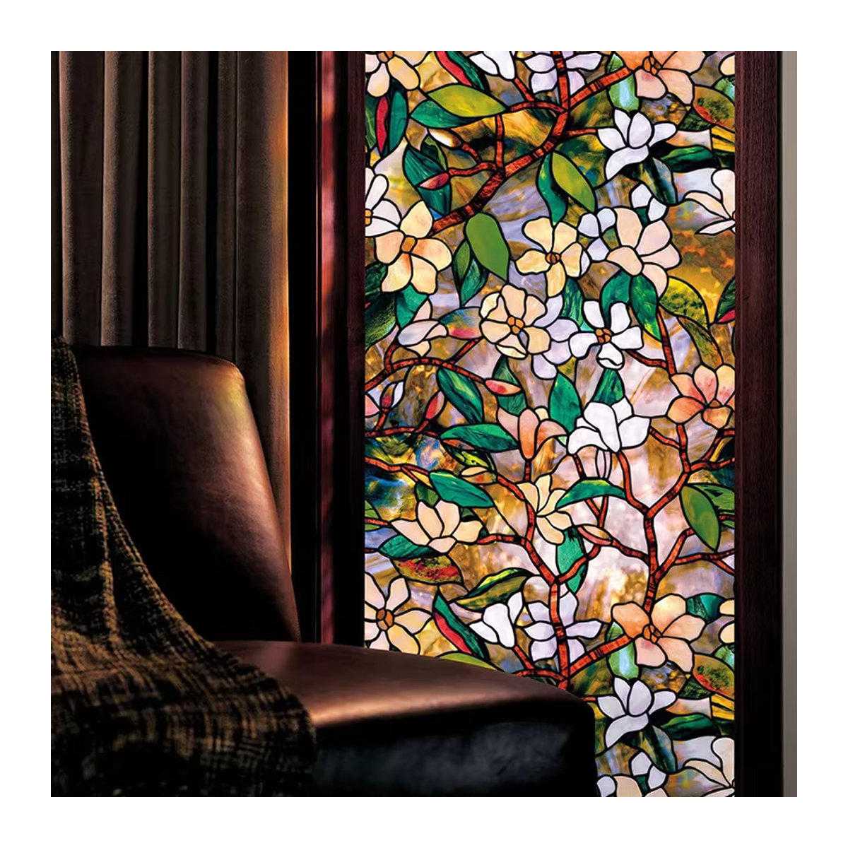 Artscape Magnolia Fenster-Sichtschutzfolie aus Vinyl in Mehrfarbig mit floralem Design - Bild 2