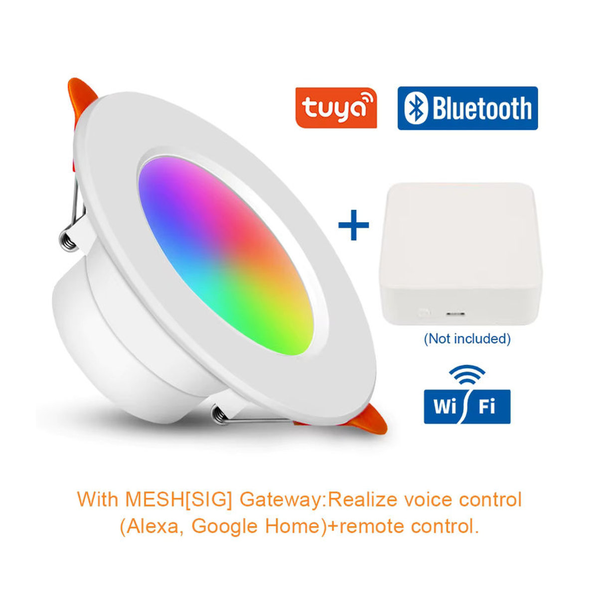 Asign Smart Bluetooth RGB LED-Einbaustrahler 10W, dimmbar und CCT-Steuerung, Weiß/Bunt - Bild 5