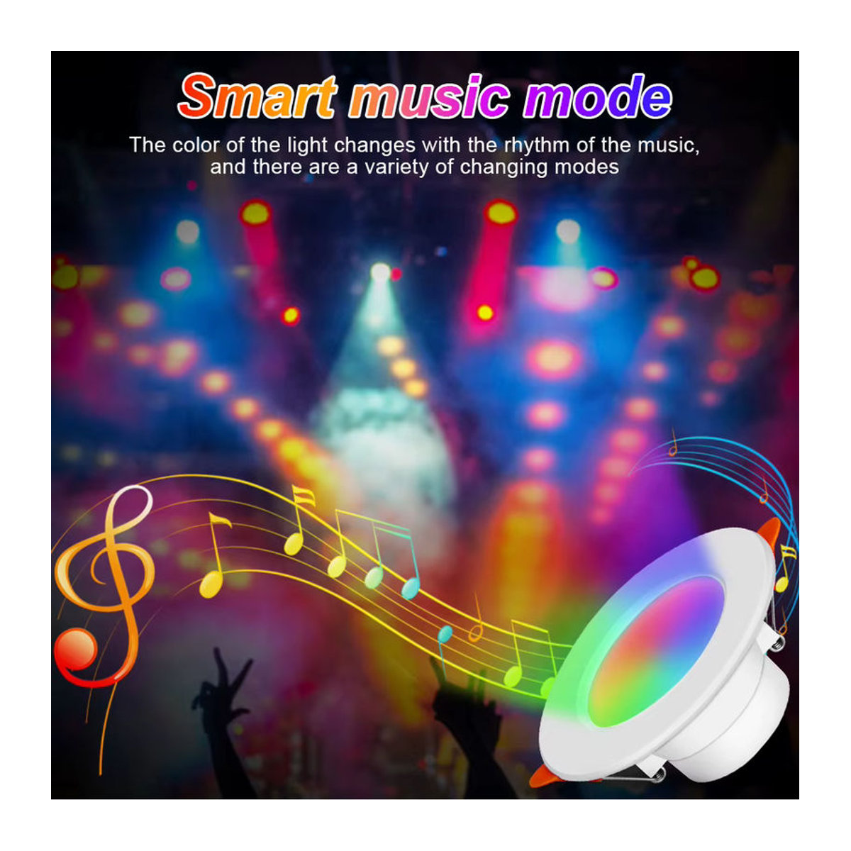 Asign Smart Bluetooth RGB LED-Einbaustrahler 10W, dimmbar und CCT-Steuerung, Weiß/Bunt - Bild 6
