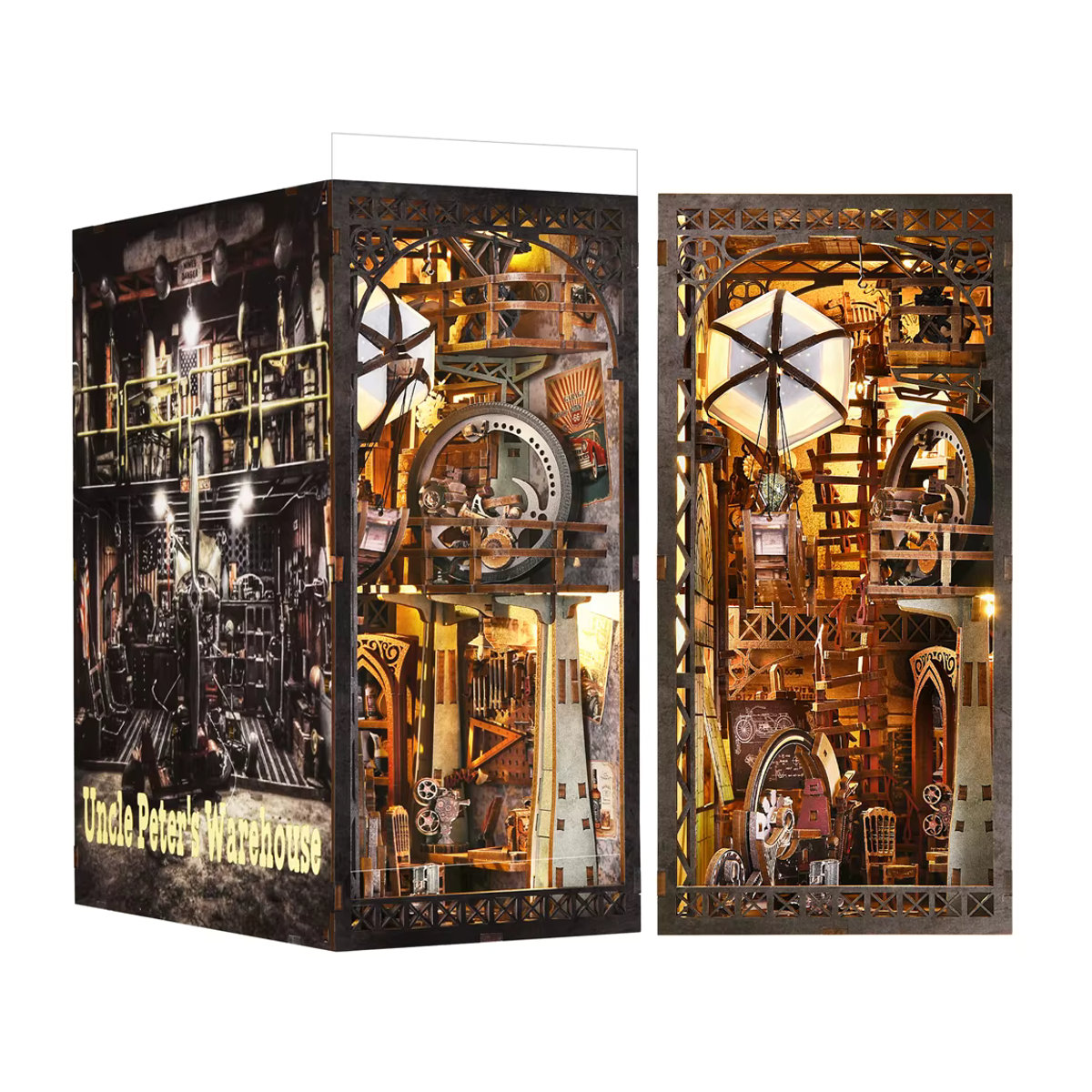 ASLOWSNAIL Book Nook Kit DIY Holzpuzzle Ballon Studio Schiff als dekorative Buchstütze für dein Bücherregal, mehrfarbig - Bild 5