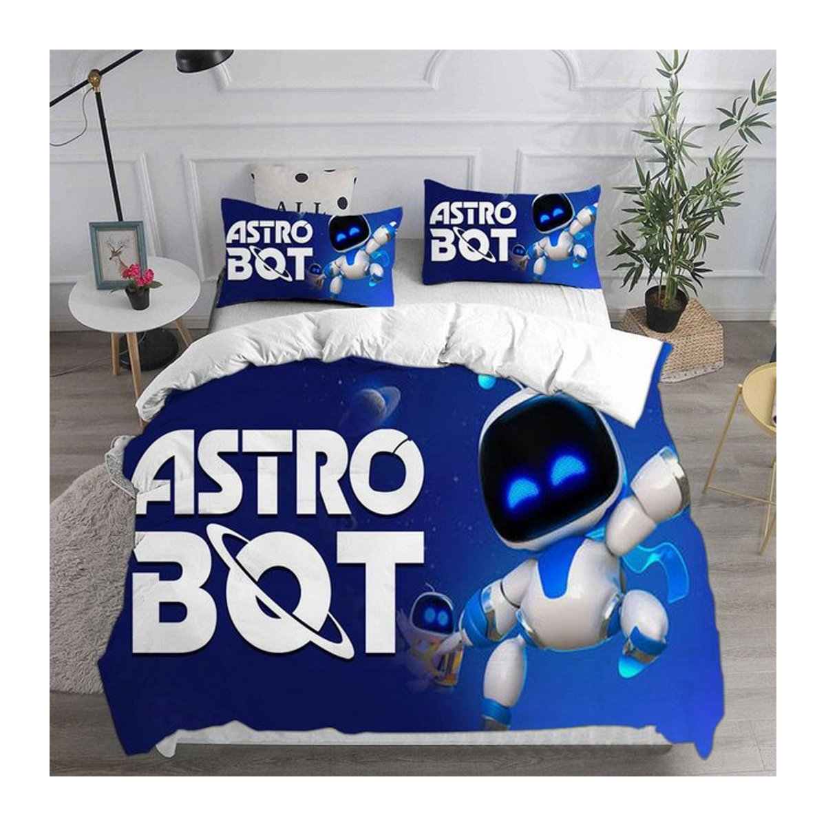 ASTRO BOT Bettwäscheset von JMG Household Supplies in Blau, 2-3-teiliges Set mit Reißverschluss, Größe: 245 x 210 cm - Bild 1