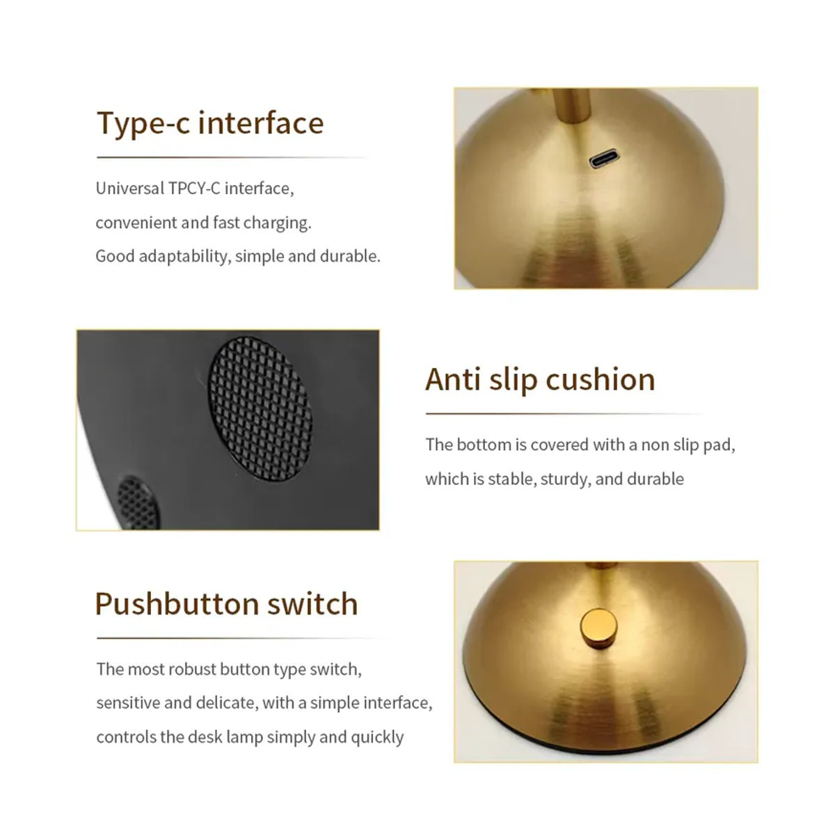 ATcomm Moderne LED Kristall Tischlampe aus Acryl mit Touch-Dimmung und USB-Ladefunktion - Bild 5