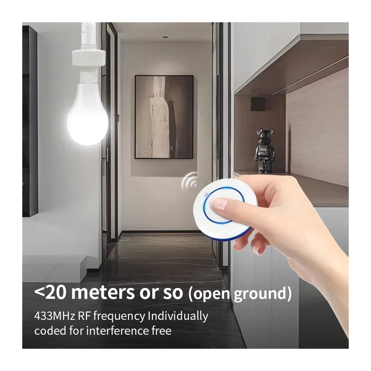 ATcomm Smart Lampe Halter E27 mit Schalter in Weiß - Bild 2