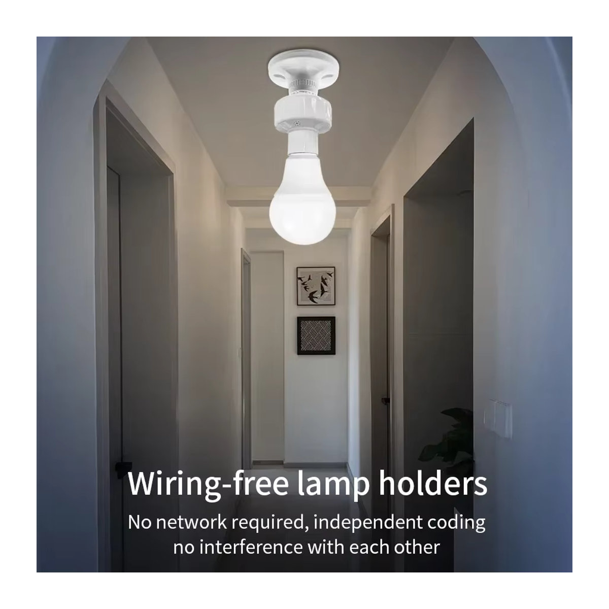 ATcomm Smart Lampe Halter E27 mit Schalter in Weiß - Bild 3