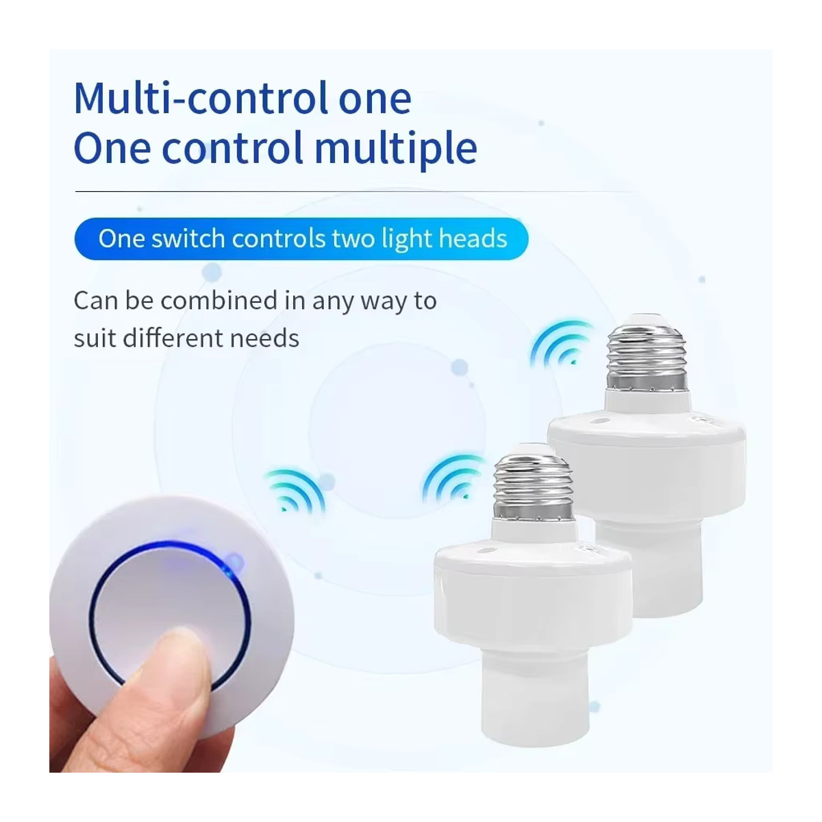 ATcomm Smart Lampe Halter E27 mit Schalter in Weiß - Bild 4