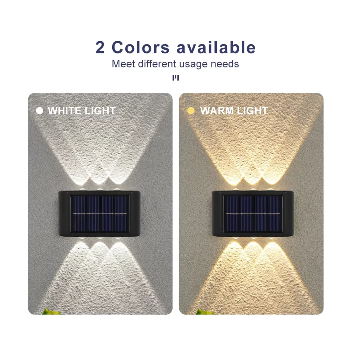 ATcomm Solar Wandleuchte LED Schwarz Minimalistisch mit Up-and-Down-Licht für Garten und Außenbereich - Bild 2