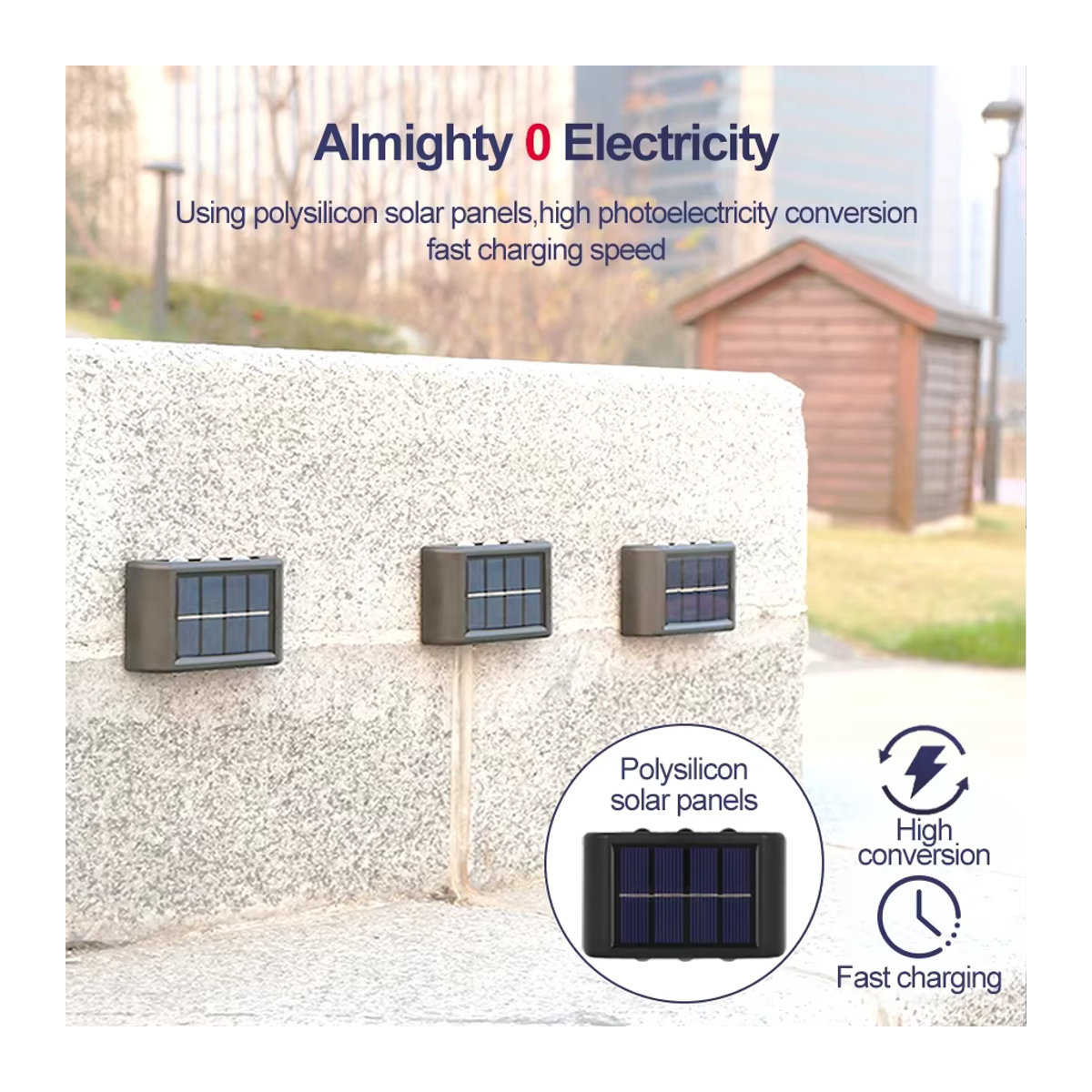 ATcomm Solar Wandleuchte LED Schwarz Minimalistisch mit Up-and-Down-Licht für Garten und Außenbereich - Bild 4