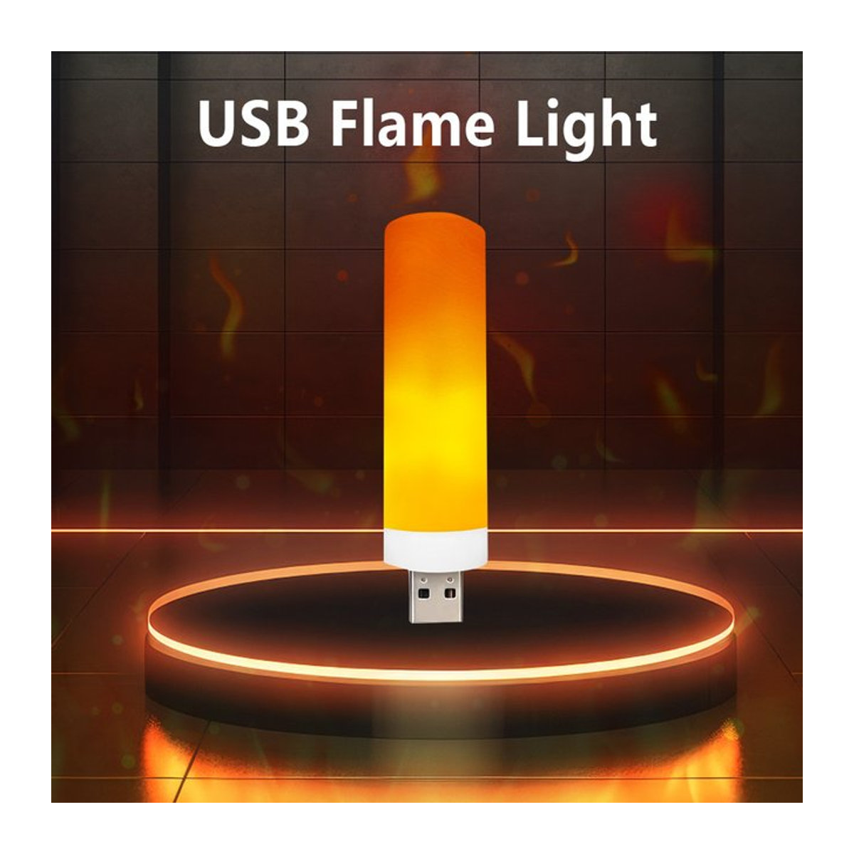 ATcomm USB LED Flammenlampe mit dynamischer Feuer-Effekt in Orange - Bild 1