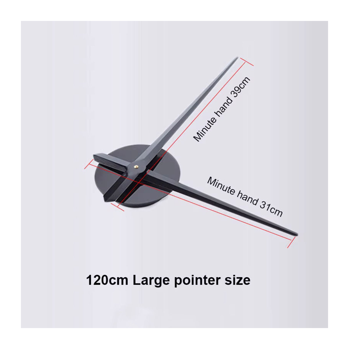 ATEND 3D-Zahlenposter Wanduhr in Schwarz, minimalistisches Design aus Kunststoff, rahmenlos, Wanddekoration für Wohnzimmer und Schlafzimmer - Bild 1