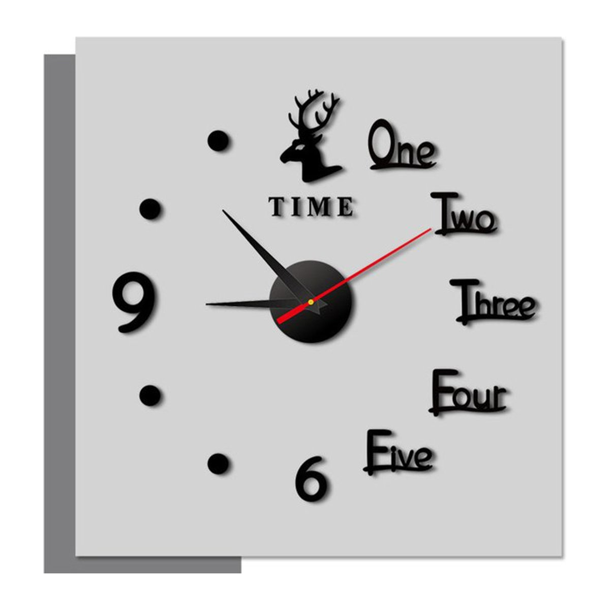 ATEND Wanduhr mit 2D-Muster in Schwarz oder Weiß, geräuschlos und minimalistisch, Durchmesser: 40 cm - Bild 1