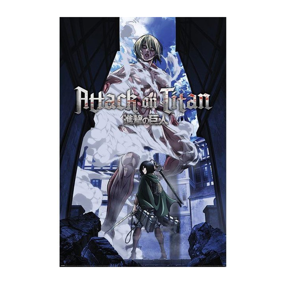 Attack On Titan Poster Annie Leonhart und Mikasa Ackerman in Grau/Blau - Bild 1