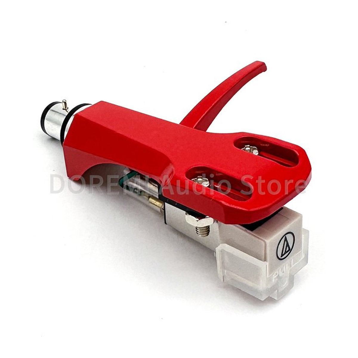 Audio-Technica AT3600L Moving Magnet Tonabnehmer mit Stylus und Headshell-Halter Kit in Silber und Rot - Bild 1