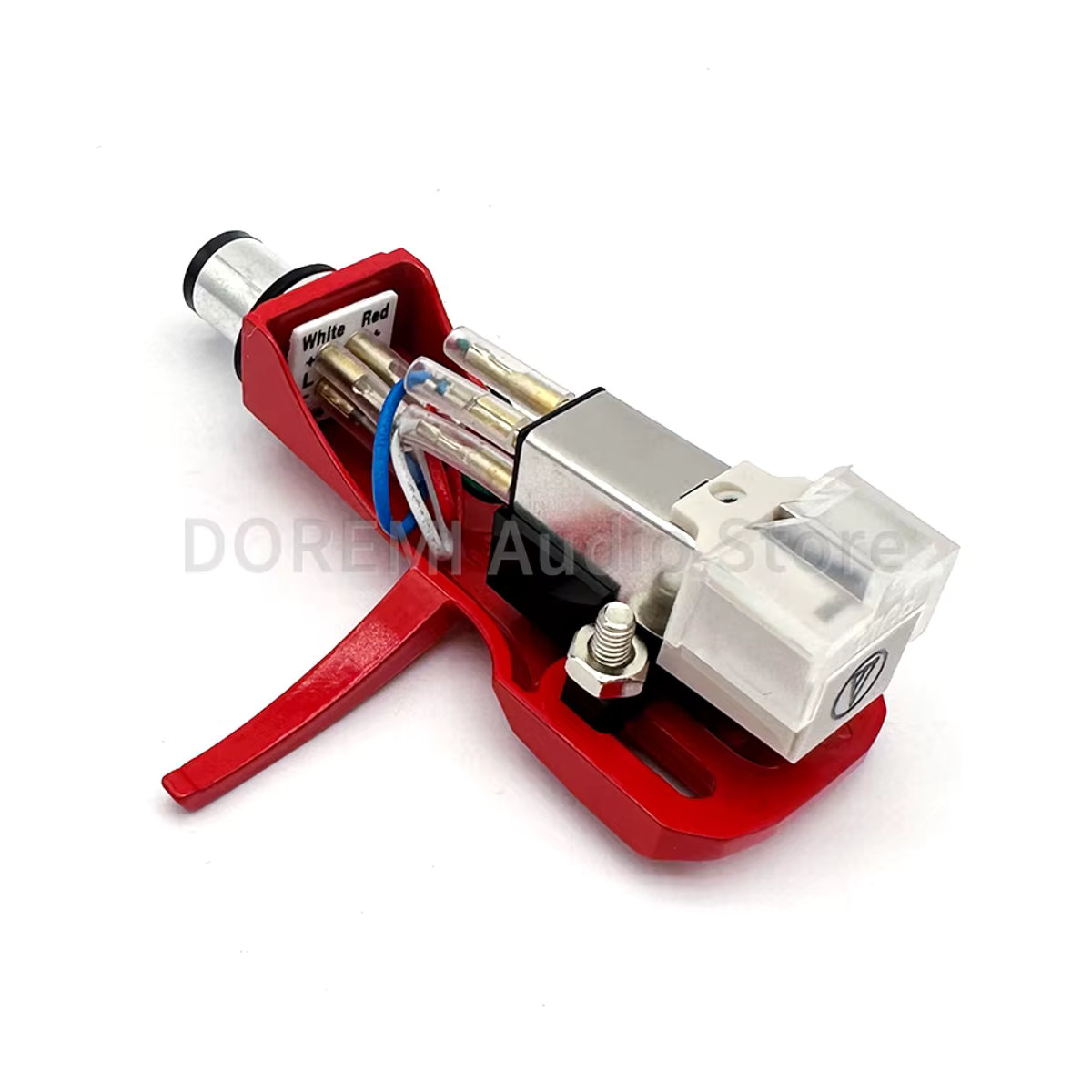 Audio-Technica AT3600L Moving Magnet Tonabnehmer mit Stylus und Headshell-Halter Kit in Silber und Rot - Bild 2