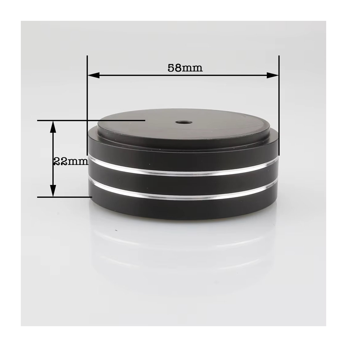 Audiocrast 4er Set Aluminium HIFI Lautsprecher Isolation Füße für Verstärker und Plattenspieler, Durchmesser: 5,8 cm, Höhe: 2,2 cm, Farben: Gold, Silber, Mehrfarbig - Bild 2