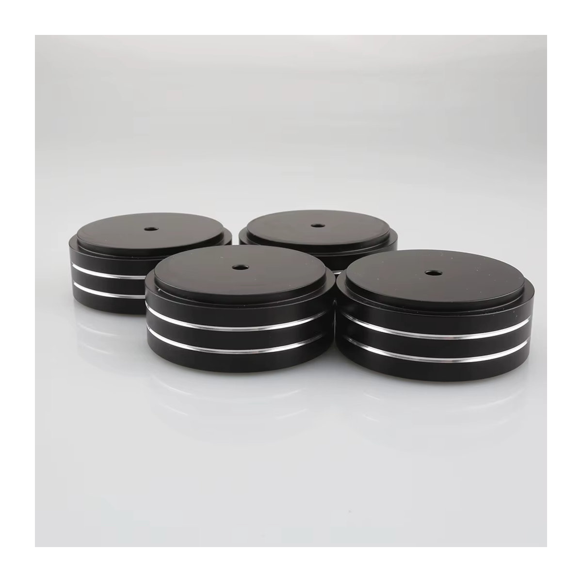 Audiocrast 4er Set Aluminium HIFI Lautsprecher Isolation Füße für Verstärker und Plattenspieler, Durchmesser: 5,8 cm, Höhe: 2,2 cm, Farben: Gold, Silber, Mehrfarbig - Bild 4