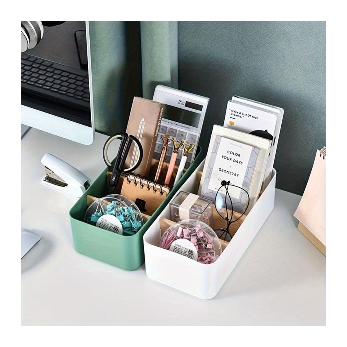 Aufbewahrungsbox XYKK01 aus Bambusholz und Kunststoff in Schwarz für Kosmetik oder Fernbedienungen - Bild 2