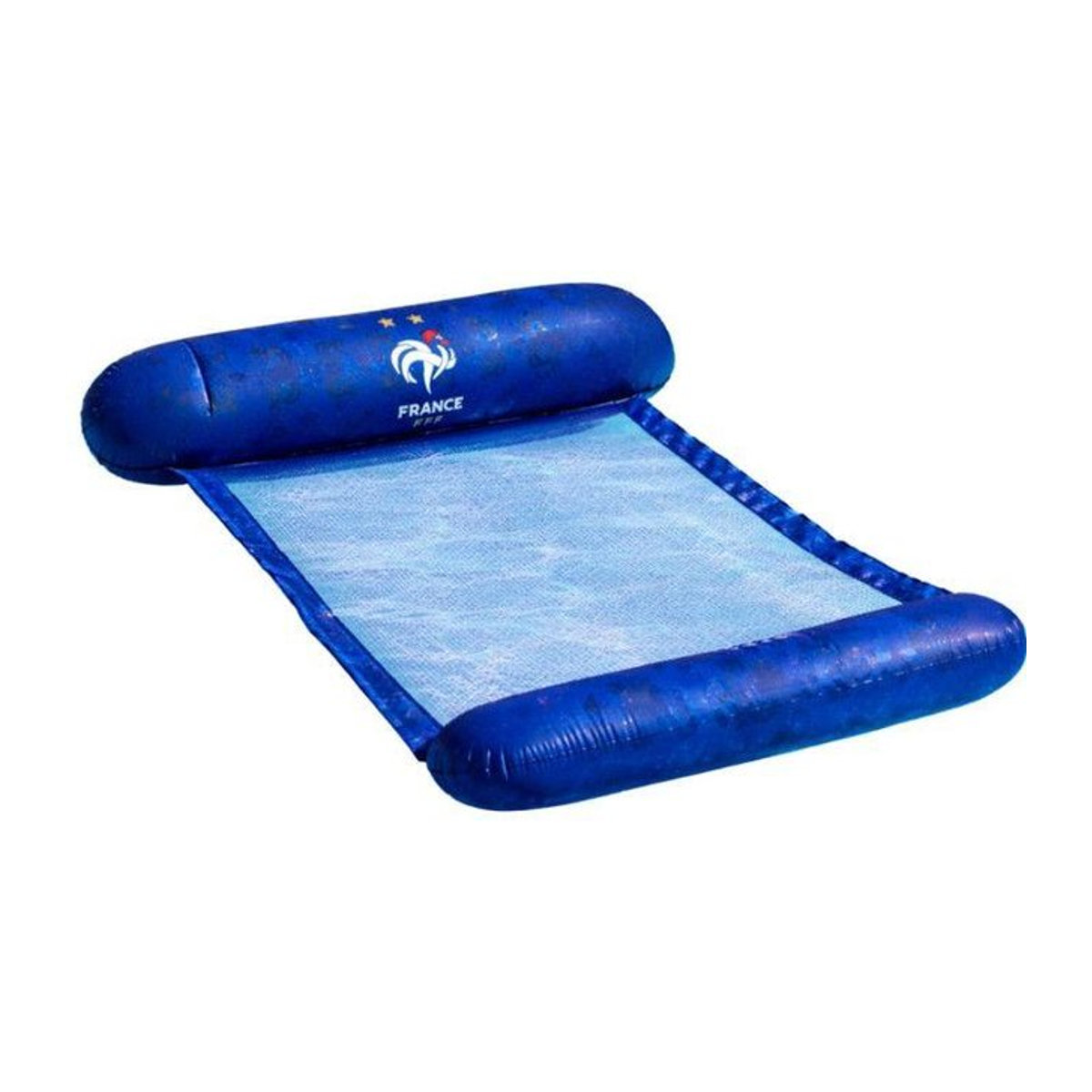 Aufblasbare schwimmende Hängematte FERRY JOUETS mit atmungsaktivem Netz in Blau, offizielles Produkt der französischen Nationalmannschaft FFF, B/H: 120 x 70 cm - Bild 1
