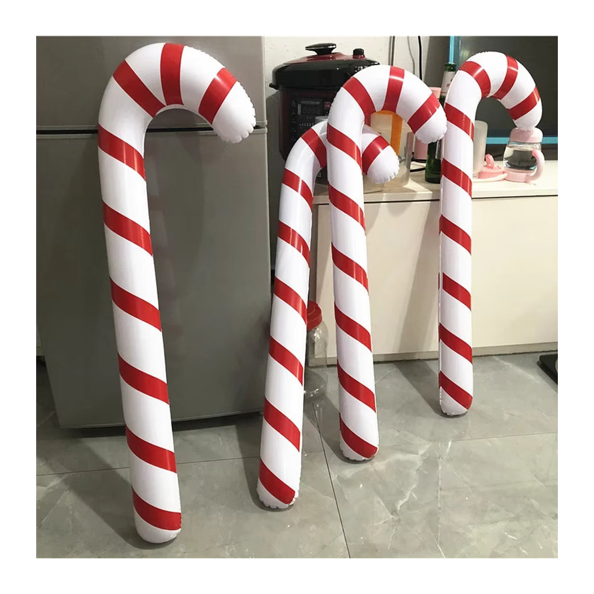 Aufblasbare Weihnachtsdekoration Zuckersanze für Kinder, Wandbehang als Partyrequisite für Weihnachten und Neujahr, Höhe: 90 cm - Bild 4